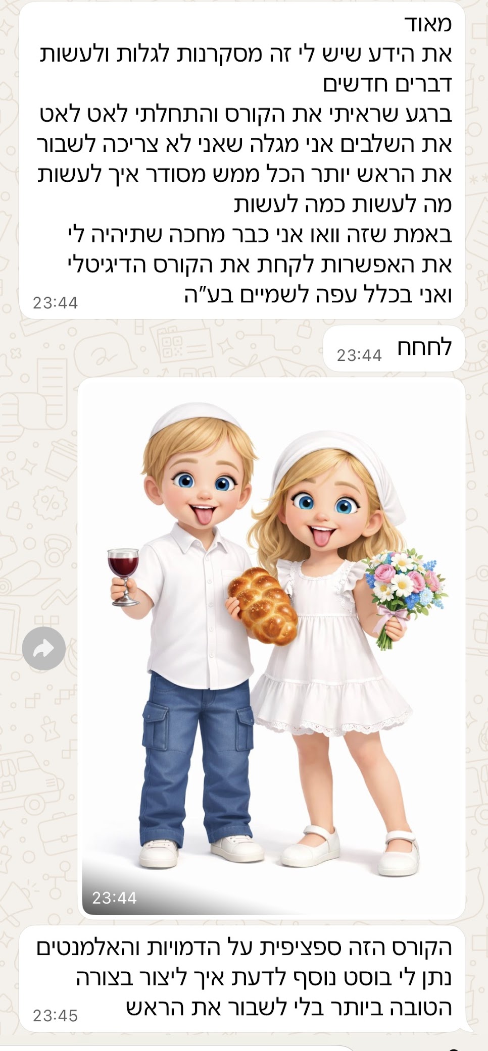 עבודת תלמידה — דמות AI שנוצרה בקורס